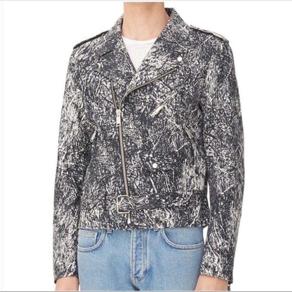 Sandro Paris Thrasher Moto Jacket  Graphic Medium